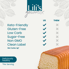 Lili’s Gourmix Pound Cake  Sugar & Gluten Free; Keto  Low Carb Premium Mix  7.4 oz - 210 g