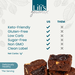 Lili’s Gourmix Deliciously Guilt-Free: Gluten-Free, Sugar-Free, Keto Brownie Baking Mix  8.8 oz - 250 g