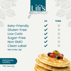 Lili’s Gourmix Pancake  Sugar & Gluten Free; Low Carb Keto friendly Premium MIx 8.8 oz - 250 g