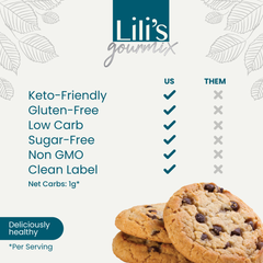 Lili’s Gourmix Chocolate Chip Cookie Mix, Sugar & Gluten Free, Keto, Low Carb, 6.6 oz - 186 g