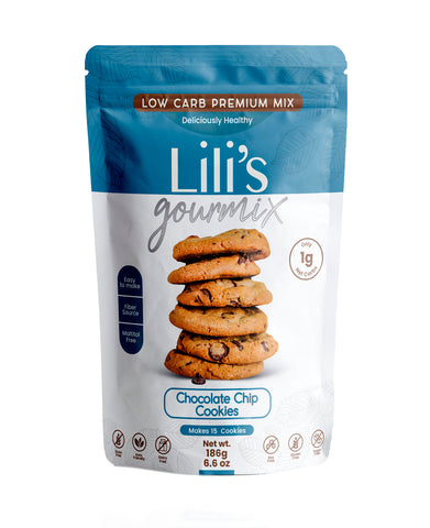Lili’s Gourmix Chocolate Chip Cookie Mix, Sugar & Gluten Free, Keto, Low Carb, 6.6 oz - 186 g