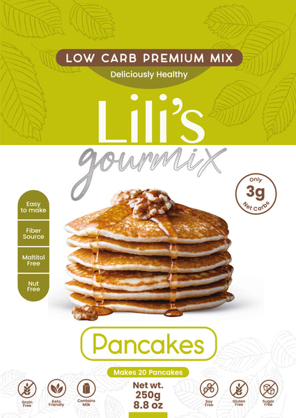 Lilis Gourmix Pancakes Premium Mix: Easy to make; No Sugar; Gluten