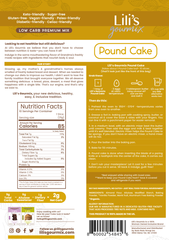 Lili’s Gourmix Pound Cake  Sugar & Gluten Free; Keto  Low Carb Premium Mix  7.4 oz - 210 g