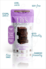 Lili’s Gourmix Brownies, keto, Low Carb, Premium Mix, Easy to Make,    12.5oz - 362g